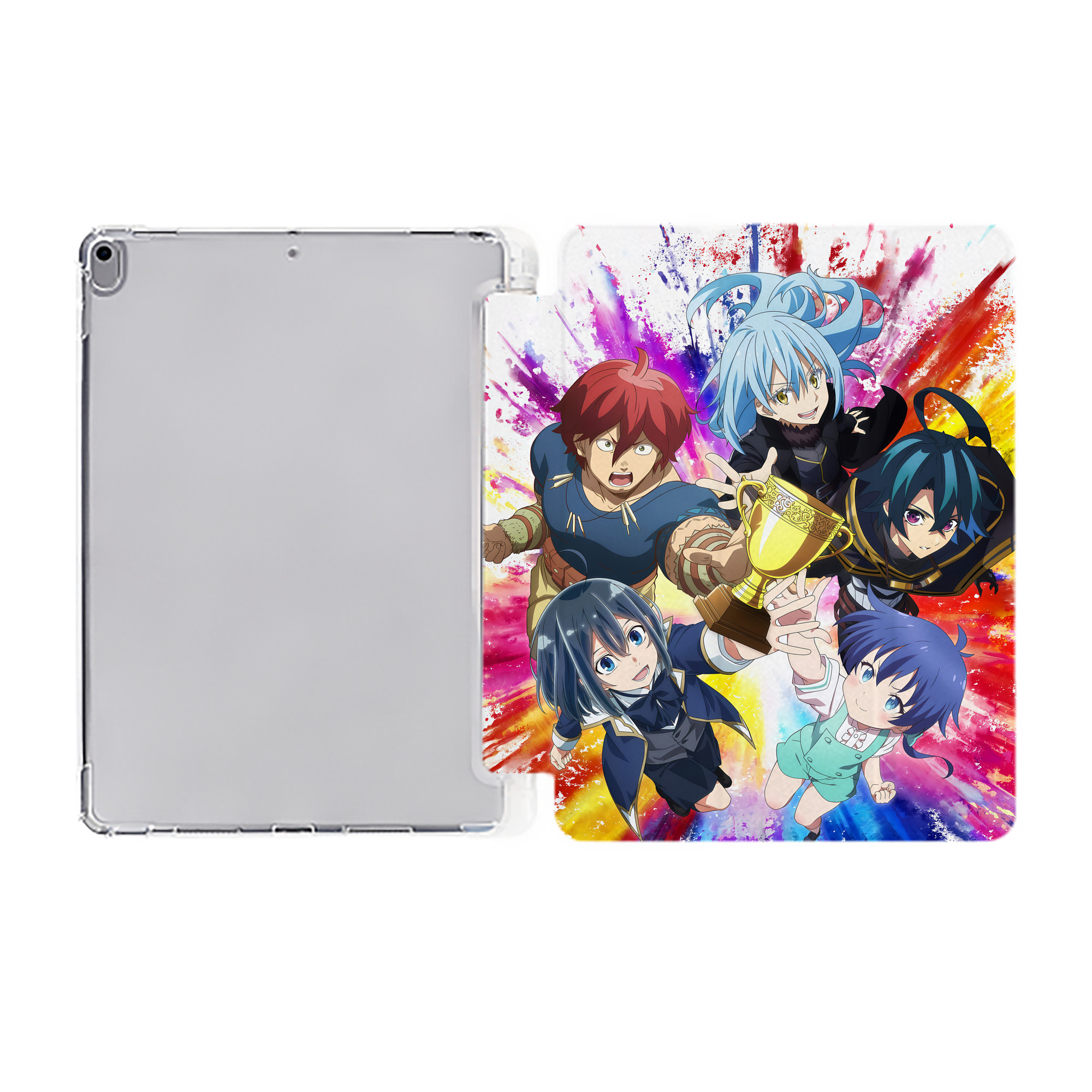 （画像用） 転スラ Regarding Reincarnated to Slime IPad ケース ペン収納付き 三つ折りスタンド PUレザー×シリコン 対応機種9.5/10.5/10.9インチ